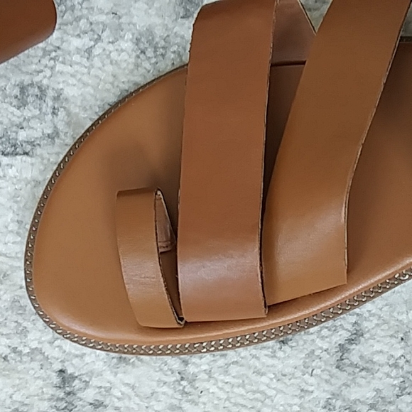 FRANCO SARTO | strappy buckle sandals | faux leather | brown | 8.5 - Picture 3 of 8